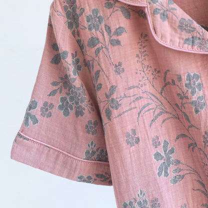 Ensemble pyjama en pur coton à motif de branches et de fleurs - image 11