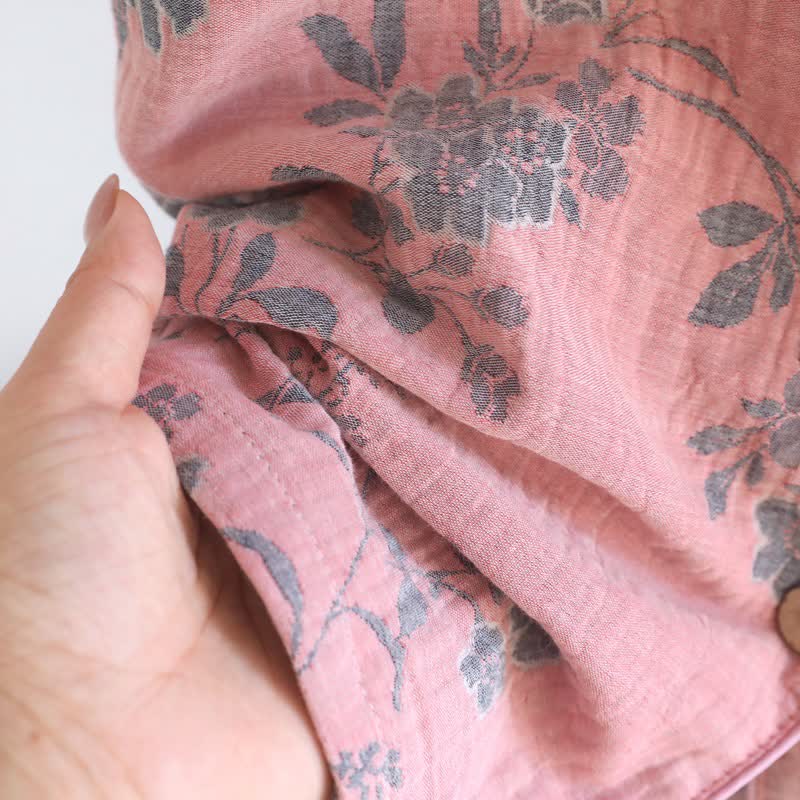 Ensemble pyjama en pur coton à motif de branches et de fleurs - image 13