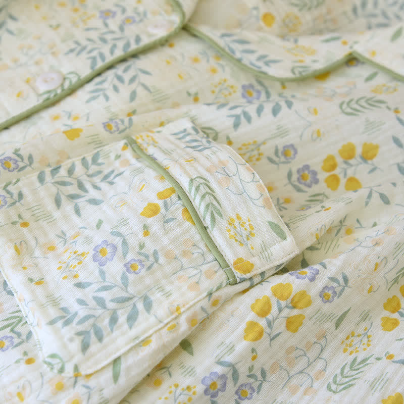 Ensemble pyjama tulipe et feuille en gaze de coton - image 5