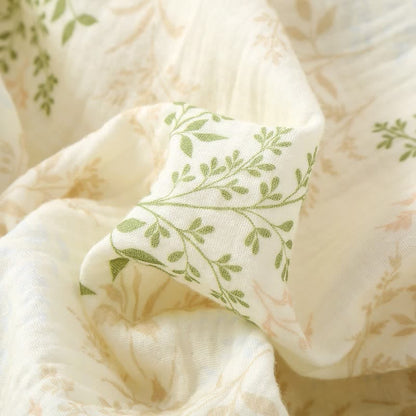 Ensemble pyjama en gaze de coton à motif de feuilles botaniques - image 3