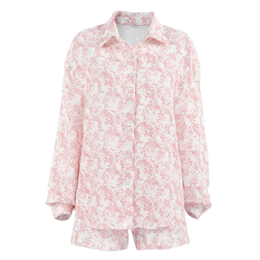 Ensemble pyjama en coton de style abstrait - image 7