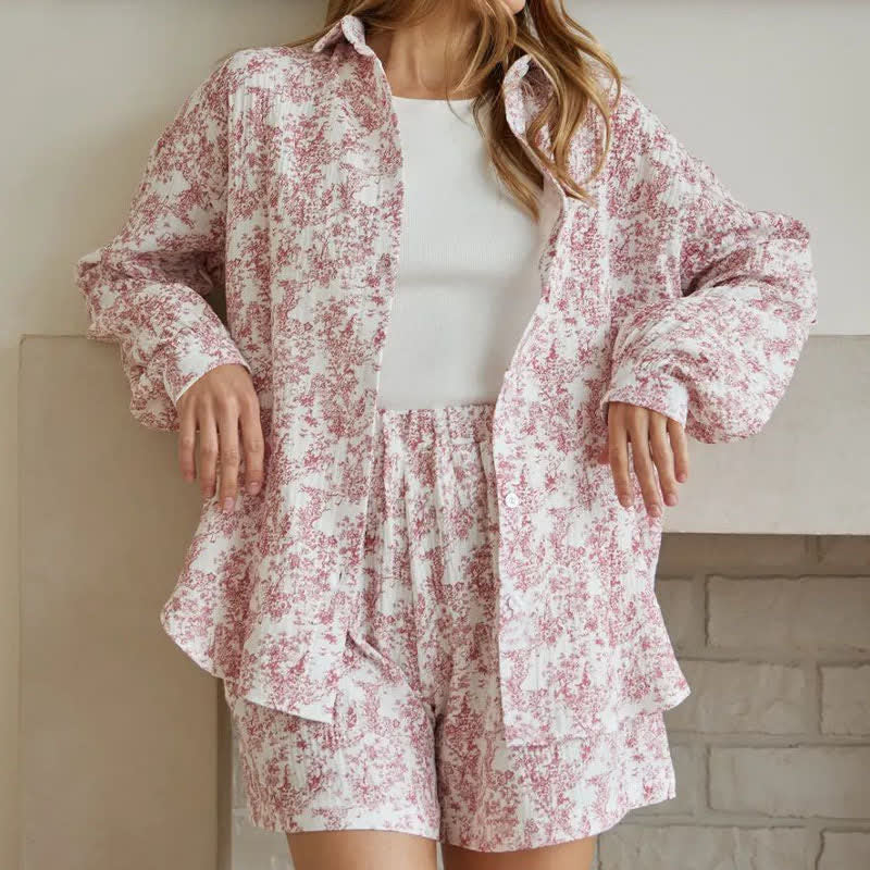 Ensemble pyjama en coton de style abstrait - image 6