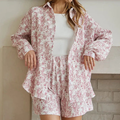 Ensemble pyjama en coton de style abstrait - image 6