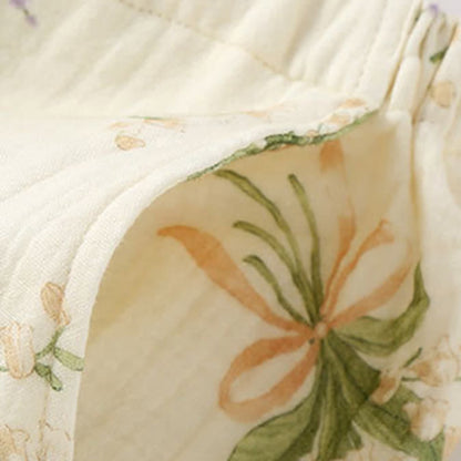Ensemble pyjama en gaze de coton avec un bouquet de fleurs - image 9