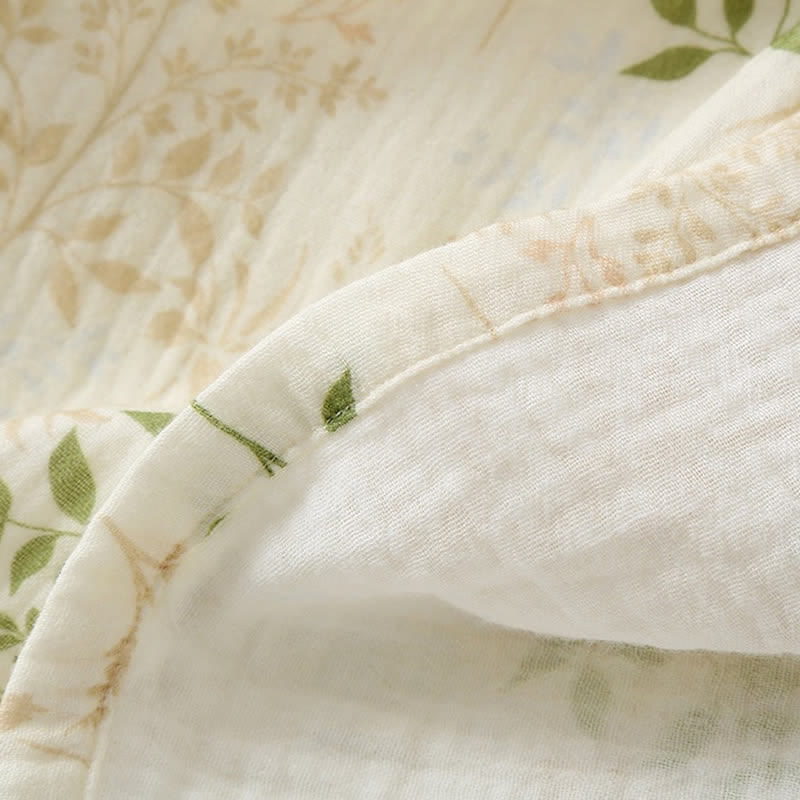 Ensemble pyjama en gaze de coton à motif de feuilles botaniques - image 12