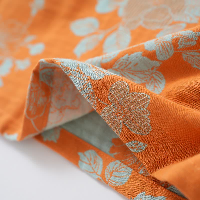 Pyjama vintage en coton à motifs floraux asiatiques - image 4