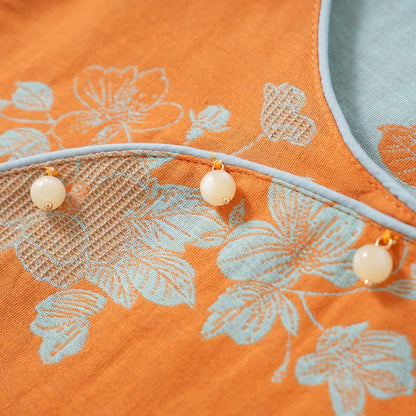 Pyjama vintage en coton à motifs floraux asiatiques - image 2