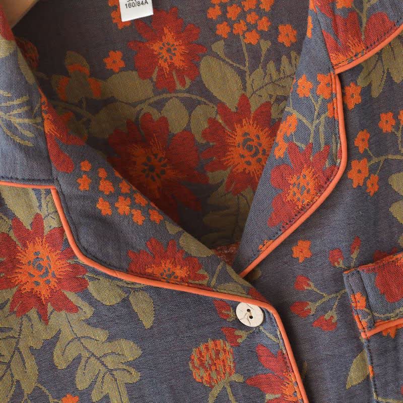 Pyjama en gaze de coton d'inspiration vintage avec un motif floral - image 5