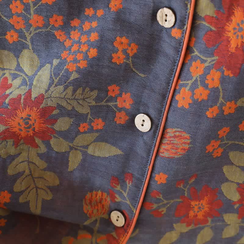 Pyjama en gaze de coton d'inspiration vintage avec un motif floral - image 8