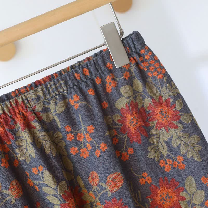 Pyjama en gaze de coton d'inspiration vintage avec un motif floral - image 12