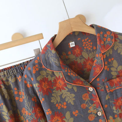 Pyjama en gaze de coton d'inspiration vintage avec un motif floral - image 3