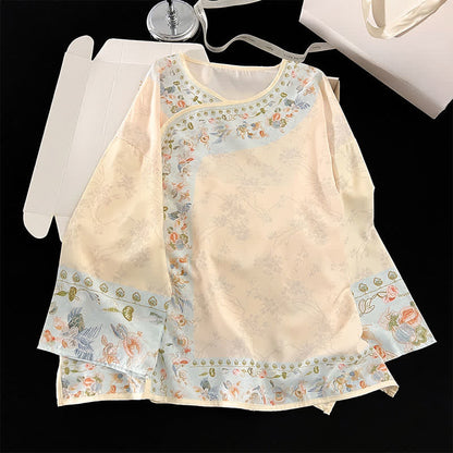 ensemble de pyjama fleuri d'inspiration Hanfu vintage - image 5