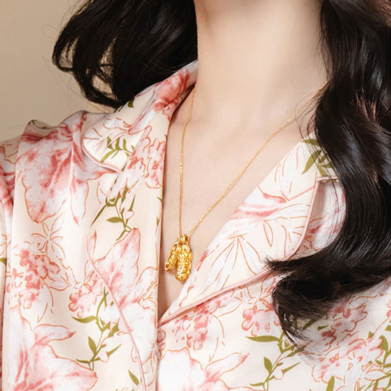 Ensemble pyjama rose rustique à motifs floraux et de feuilles - image 9