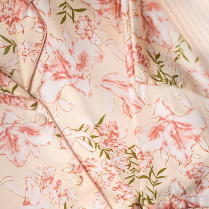 Ensemble pyjama rose rustique à motifs floraux et de feuilles - image 10