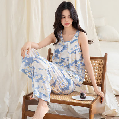 Ensemble de nuit Daisy en coton, débardeur et pantalon - image 1