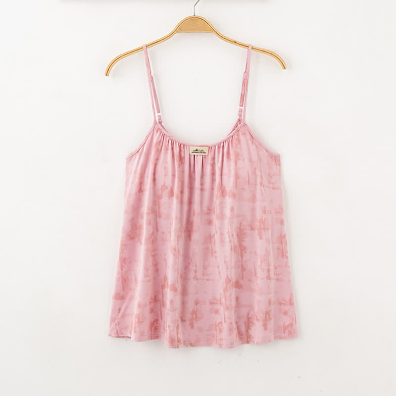 Ensemble de nuit en coton d'inspiration artistique, évoquant l'aquarelle : débardeur et pantalon - image 2