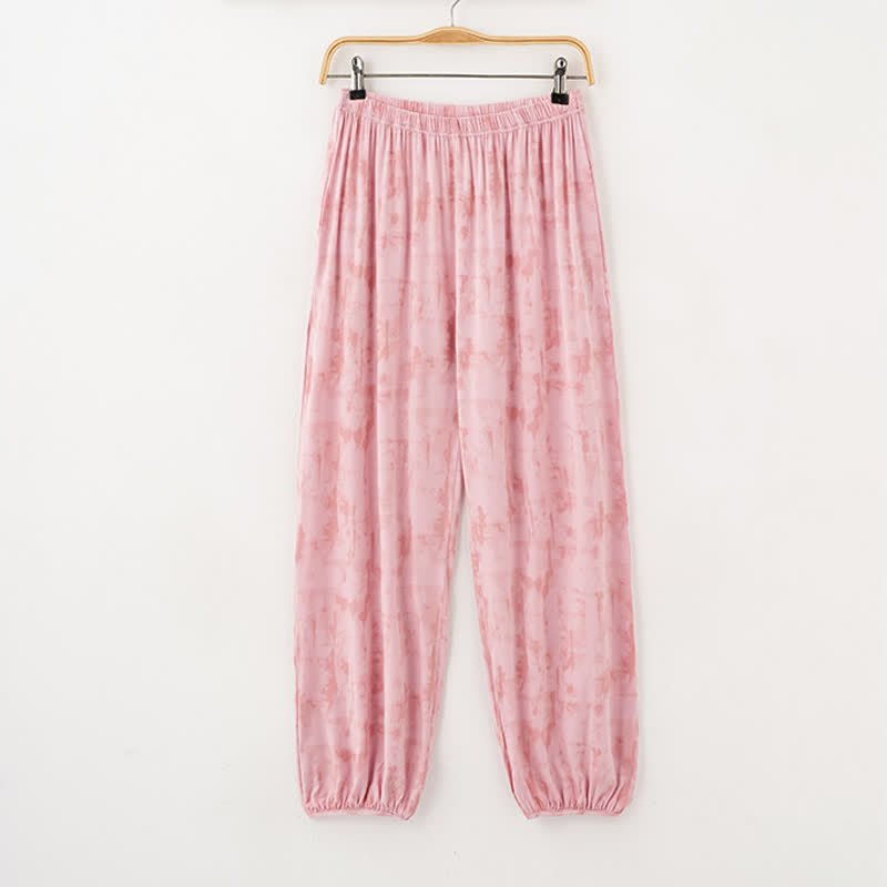 Ensemble de nuit en coton d'inspiration artistique, évoquant l'aquarelle : débardeur et pantalon - image 3