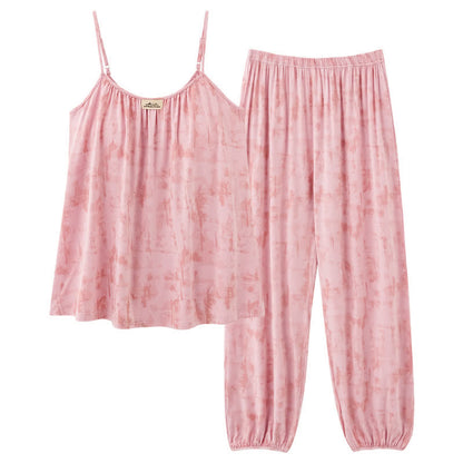 Ensemble de nuit en coton d'inspiration artistique, évoquant l'aquarelle : débardeur et pantalon - image 10