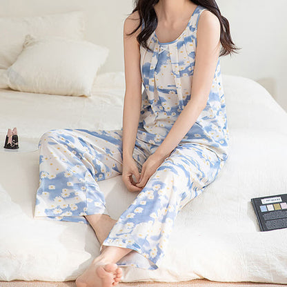 Ensemble de nuit Daisy en coton, débardeur et pantalon - image 2