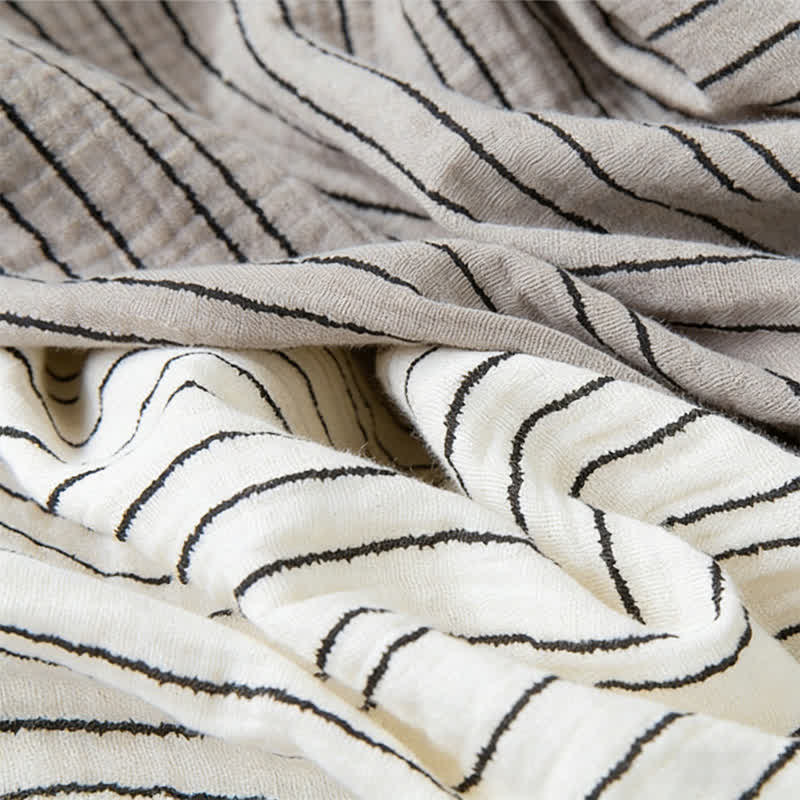 Ensemble pyjama minimaliste rayé sans manches en coton - image 5