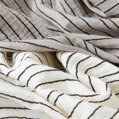 Ensemble pyjama minimaliste rayé sans manches en coton - image 5