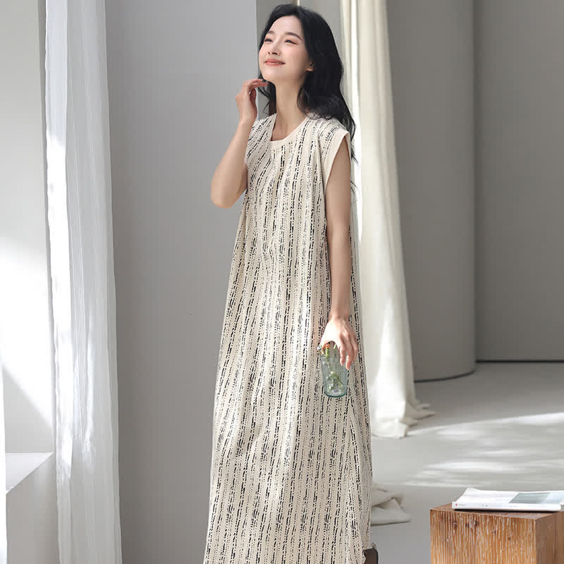 Chemise de nuit sans manches en coton style Artistic Line - image 2