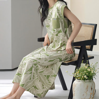 Robe d'intérieur sans manches en coton botanique - image 4