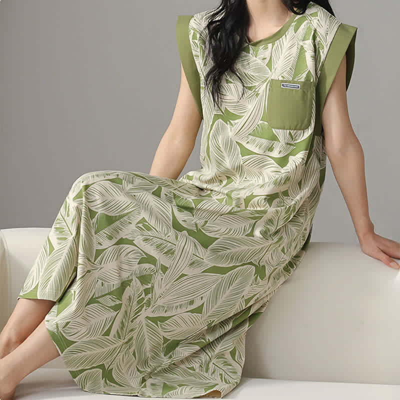 Robe d'intérieur sans manches en coton botanique - image 6