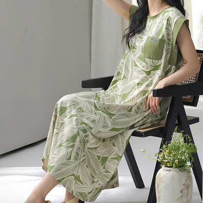 Robe d'intérieur sans manches en coton botanique - image 3