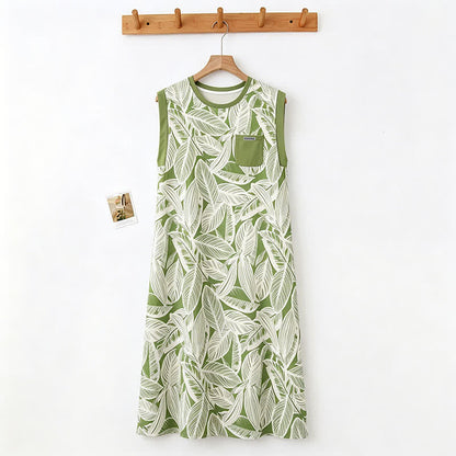 Robe d'intérieur sans manches en coton botanique - image 1