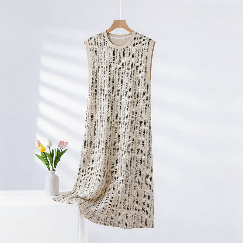 Chemise de nuit sans manches en coton style Artistic Line - Beige - XXL - image 0