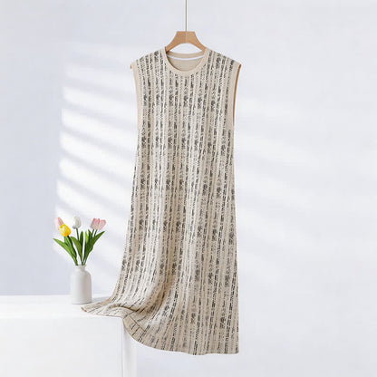 Chemise de nuit sans manches en coton style Artistic Line - Beige - XXL - image 0