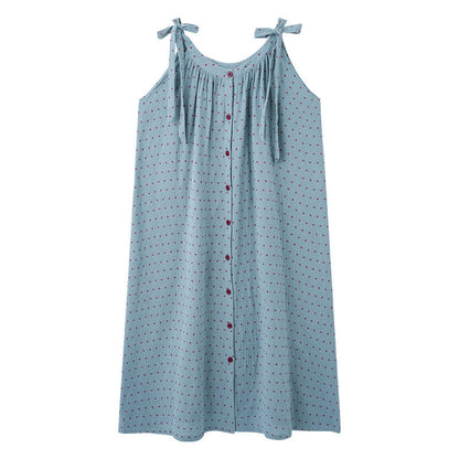 Chemise de nuit bleue à pois blancs - image 10