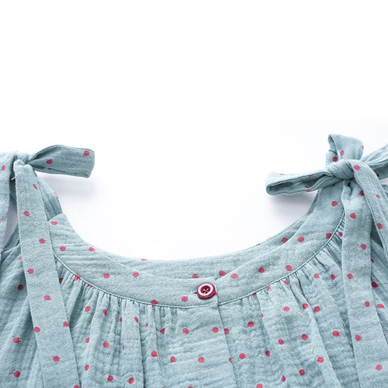 Chemise de nuit bleue à pois blancs - image 8