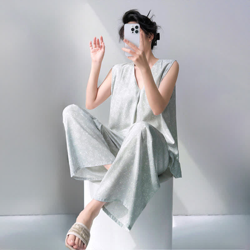 Pyjama à motif floral discret - image 3