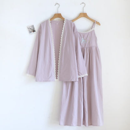 Ensemble nuisette et plaid avec broderie poney - Violet - XL - image 0