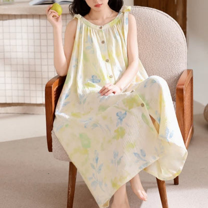 Chemise de nuit de style champêtre à motifs floraux et de feuilles - image 5