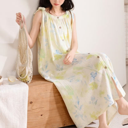 Chemise de nuit de style champêtre à motifs floraux et de feuilles - image 6