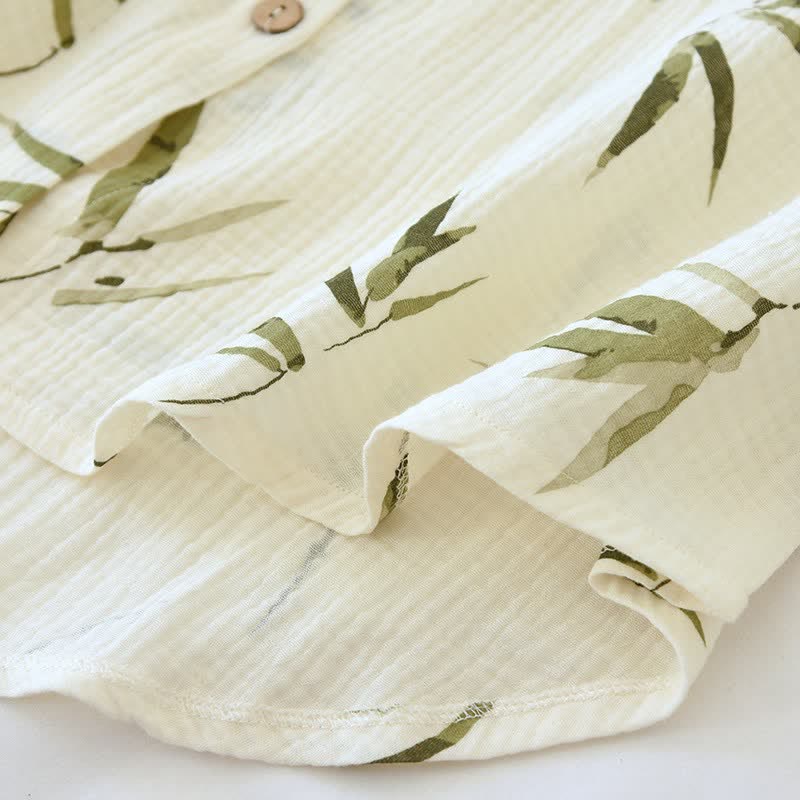 Ensemble pyjama en coton à imprimé botanique bambou - image 12