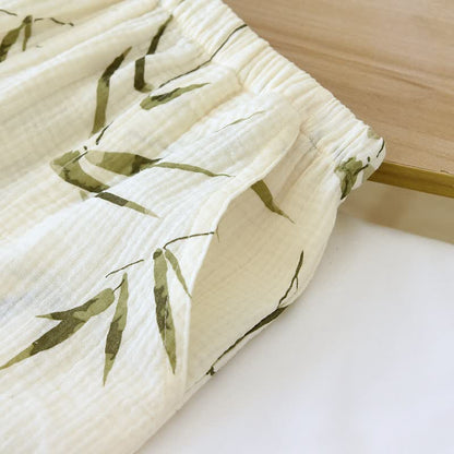 Ensemble pyjama en coton à imprimé botanique bambou - image 9