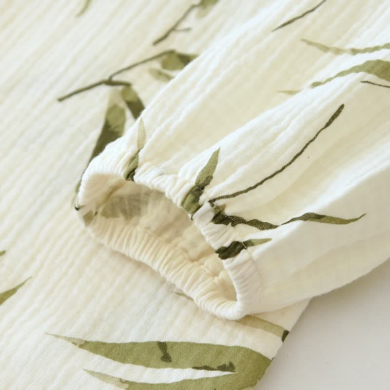 Ensemble pyjama en coton à imprimé botanique bambou - image 6