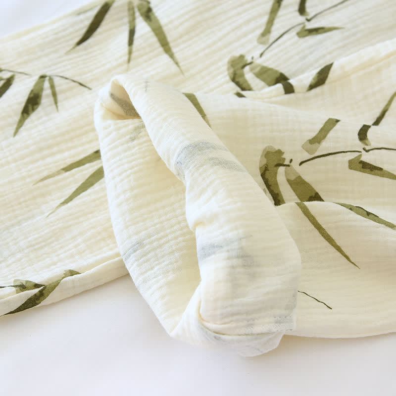 Ensemble pyjama en coton à imprimé botanique bambou - image 11