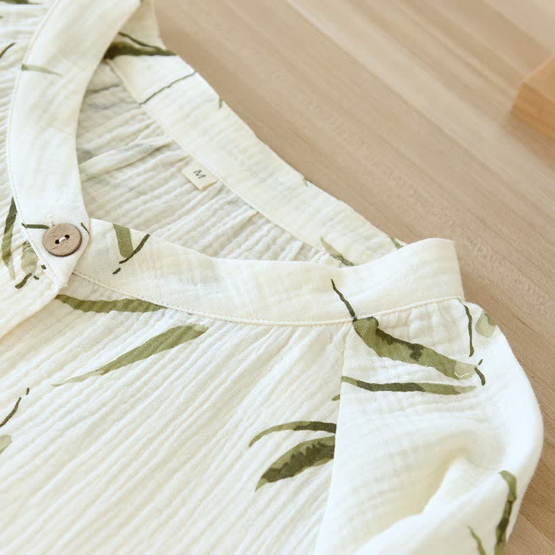 Ensemble pyjama en coton à imprimé botanique bambou - image 5