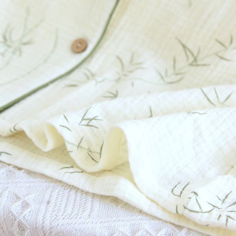 Pyjama en coton double épaisseur à motif de feuilles de bambou - image 7