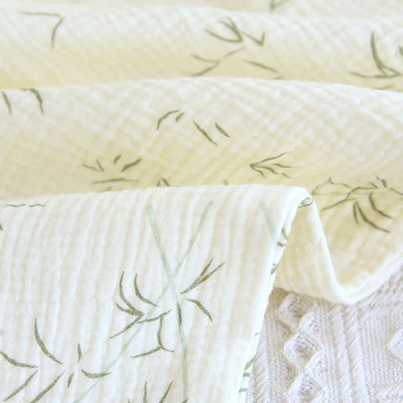 Pyjama en coton double épaisseur à motif de feuilles de bambou - image 10