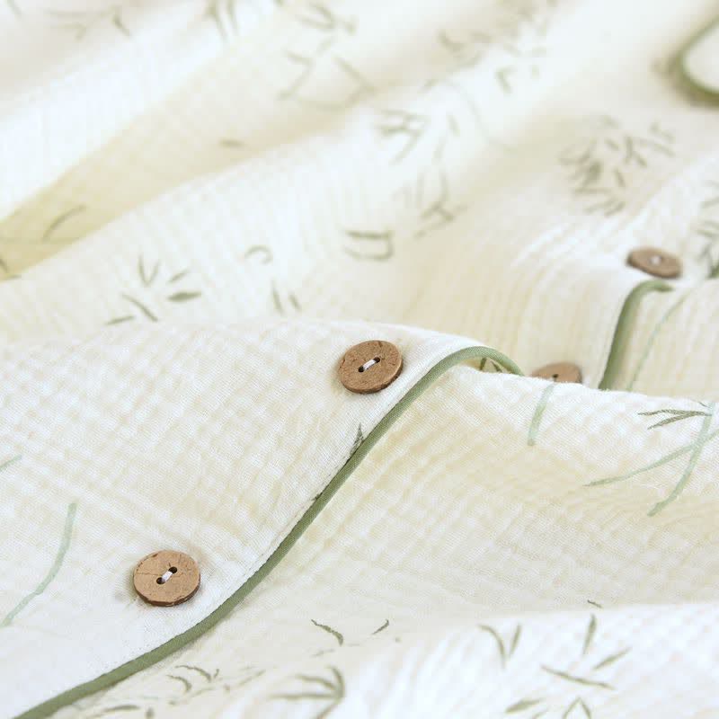 Pyjama en coton double épaisseur à motif de feuilles de bambou - image 6