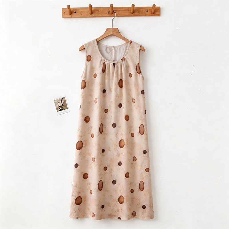 Nuisette sans manches à bretelles avec imprimé circulaire artistique - image 5