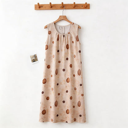 Nuisette sans manches à bretelles avec imprimé circulaire artistique - image 5