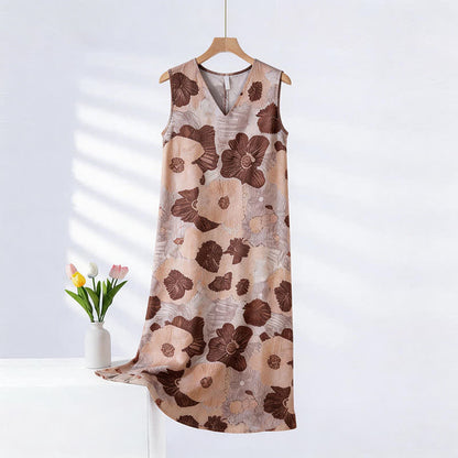 Nuisette sans manches à motif floral artistique - rose d'avoine - XXL - image 0