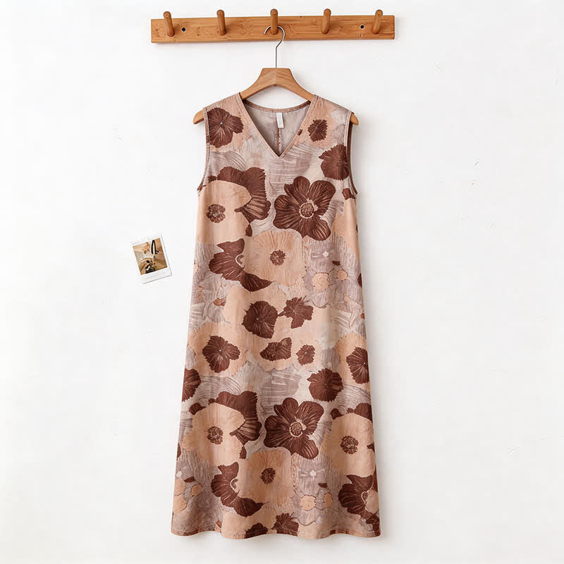 Nuisette sans manches à motif floral artistique - image 5